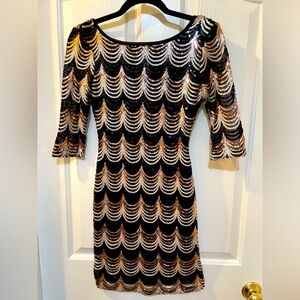 Crystal Doll Glitzy Fitted Party Dress small EUC